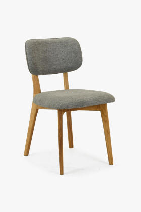 Tölgyfa kárpitozott étkezőszék szürke EasyClean huzattal